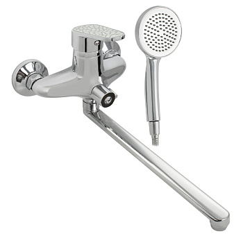 Смеситель БРИМИКС в ванную с длинным изливом 3270 ручка с белой мозаикой